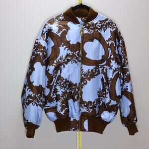Genny by Gianni Versace Silk Bomber Jacket Italy Size 8‎ Vintage
